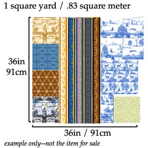 diagram of approximate quatity of greyhound fabric included in each bag.