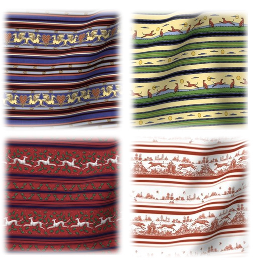 greyhound fabric striped designs for
                          collars and trim