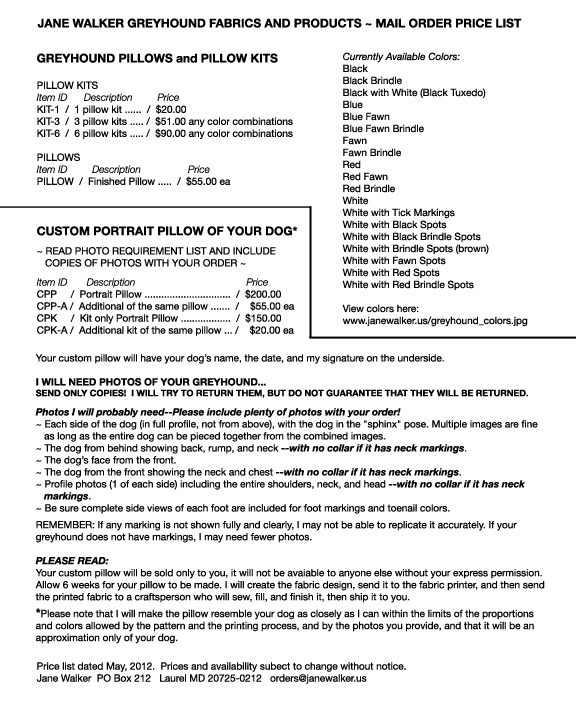 price list page 1