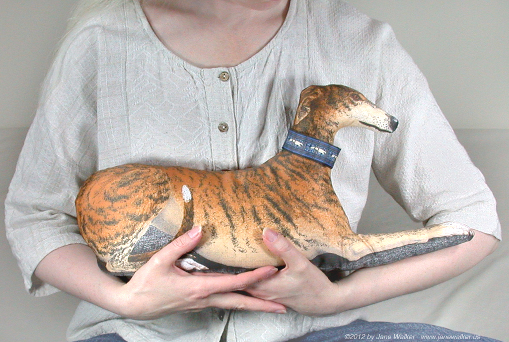 brindle greyhound stuffed animal