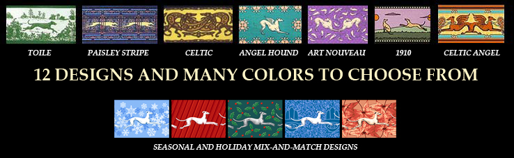12 Greyhound print fabrics to choose from