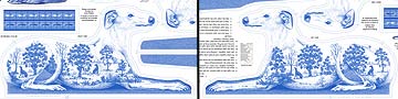blue toile greyhound pillow kit